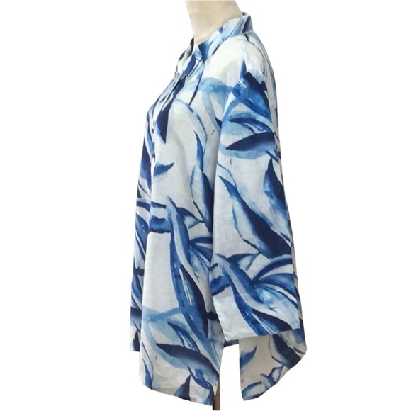 Chico’s Linen Leaf Print Pullover Tunic NEW - Picture 6 of 7